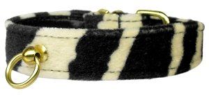 Animal Print Zebra Dog Collar (Size: 20)